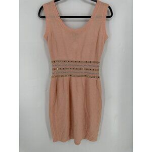 St. John Vintage 80’s Peach Sleeveless Embellished Dress Women’s M? Read